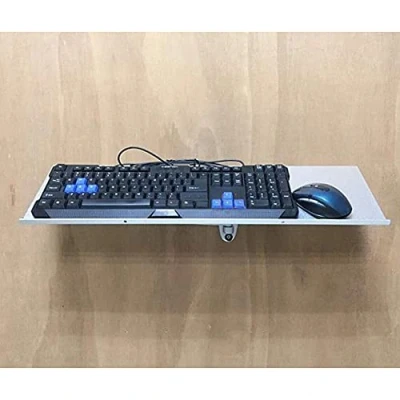Image of KUviez Keyboard Shelf Mouse Tray Bracket Wall Mounted Hanger Telescopic Ergonomic Computer And Platform