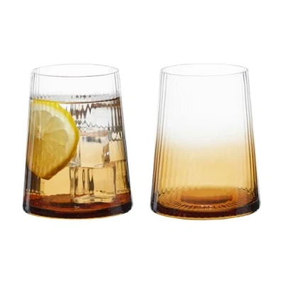 Image of Anton Studios Empire Set of 2 DOF Tumblers Amber