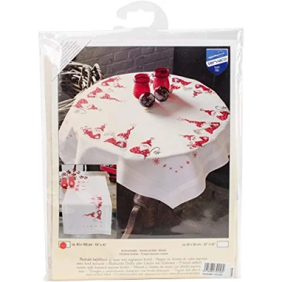 Image of Vervaco Embroidery: Runner: Christmas Gnomes, 100% Cotton, Multi Colour, 40 x 2 20 cm