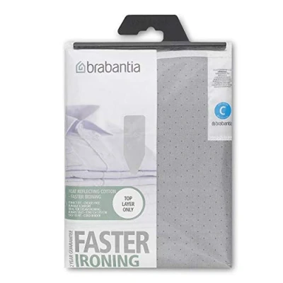 Image of Brabantia 2mm Built in Foam Ironing Board Cover (C Board/Metallised) Heat Resistant, Non Slip, Cord Fastener
