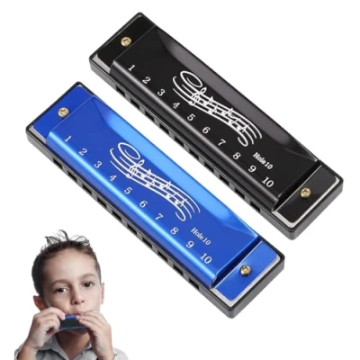Image of XdealCozyxc 10 Holes 20 Tones Kids Harmonica, Blues Mouth Organ Key of C