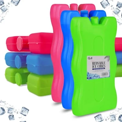 Image of 6 Pack 16CM Freezer Blocks Ice Brick Block Cooler Bag Box Travel Picnic Camping