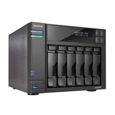 Image of ASUSTOR Lockerstor 6 Gen 2 AS6706T Bay NAS, Quad Core 2.0GHz CPU, 4 M.2 PCIe 3.0 SSD Slots, 2.5GbE Ports, 8GB RAM DDR4, Network Attached Storage (Diskless)