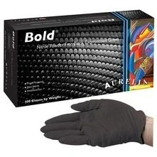 Image of NITRILE GLOVES, POWDERFREE, BLK, L PK100 73998 By AURELIA
