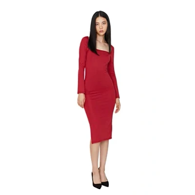 Image of Trendyol Dress Burgundy Bodycon