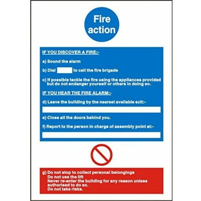 Image of Stewart Superior Fire Action Sign 150 x 200mm