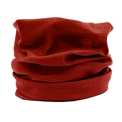 Image of Unisex Seamless Multifunctional Headwear Bandana Scarf Elastic Tube Magic Headband Gaiter Balaclava Snood Face Covering Mask UV Residence for Yoga Running Hiking Cycling (Dark Red)