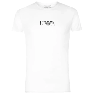 Image of Emporio Armani 2 PACK Print Tshirt, Men&#039;s, Size: Small, White