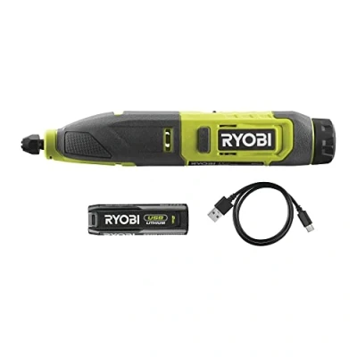 Image of RYOBI RPC4 120G 4V Cordless Power Carver Tool (1 x 2.0Ah), Hyper Green