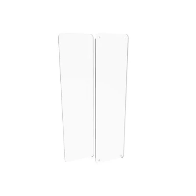 Image of Door Push Finger Plate Protector Acrylic Panel with Screw Holes (650x75mm, Clear)
