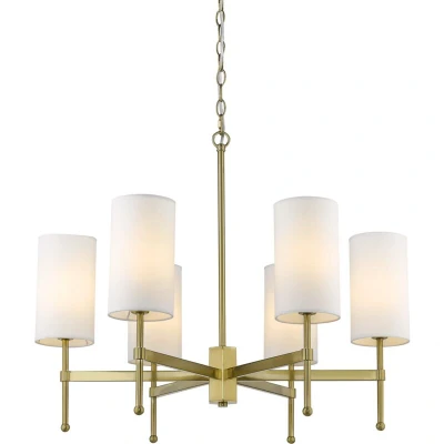 Image of Denver 6 Light Multi Arm Pendant Ceiling Brass, E14