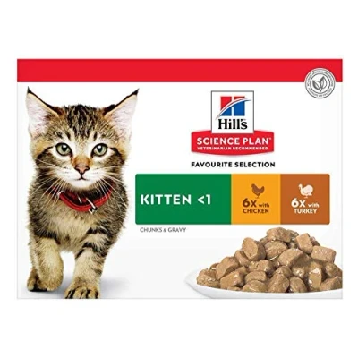 Image of Hill&#039;s Cat Food Hills Feline Kitten Mpk Cig Poultry (12Pk) 85g