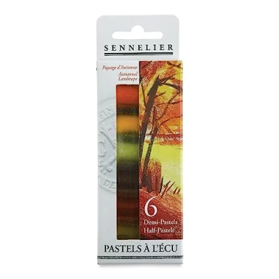 Image of SENNELIER Half Pastel 6 Stick Set, Pigment, Autumn, 1 Count (Pack of 1)