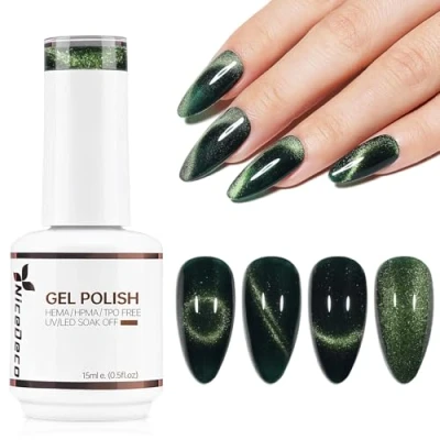 Image of Nicedeco Cat Eye Gel Nail Polish, 15ML UV/LED Soak Off Hema free, Cruelty Vegan, Art Manicure Pedicure, Salon &amp; Home Use Long Lasting Easy to Apply 316