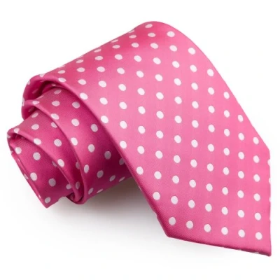 Image of DQT Men Pink Solid Plain Stripe Floral Paisley Polka Dot Neck Tie Classic Hot