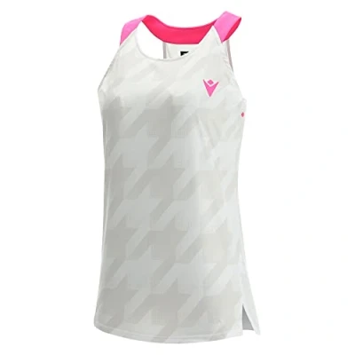 Image of Macron Padel Prime Cb Iciar tank Woman White/Neon Pink Printed Gaming top