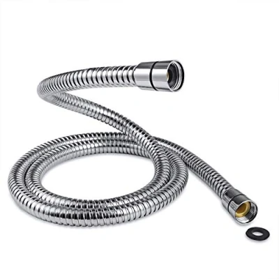 Image of Shower Hose 1.75m SAMODRA 10mm Large Bore Stainless Steel Replacement Leakproof &amp; Anti Kink, Chrome