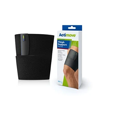 Image of Actimove® SPORTS EDITION Thigh Support Adjustable for Pain Relief with Medical Compression and Comfort Ideal Exercising Black, Universal Size