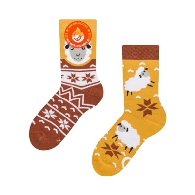 Image of Dedoles Unisex Socks for Women, Men &amp; Kids Cotton Funny Designs Football Bicycle Horses Plants Firefighter Gift Mismatched, Design: Sheep in a Sweater, Colour: Brown, Size: 12K 2 UK