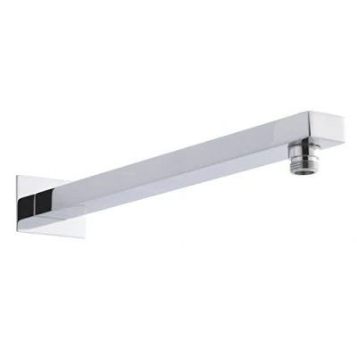 Image of Hudson Reed ARM13 ǀ Modern Bathroom Small Rectangular Wall Mounted Shower Arm, 20mm x 35mm, Chrome