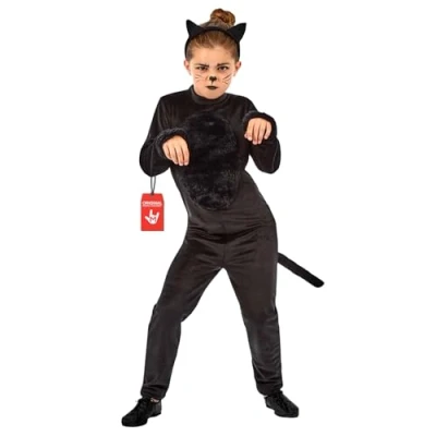 Image of Fun Shack Girls Halloween Costume, Costumes Cat, Kids Black Cat Costume Kids, Large