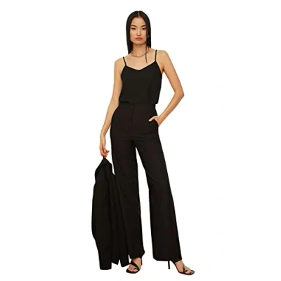 Image of Trendyol Women High Waist Wide Leg Flare Trousers Schwarz