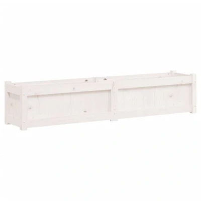Image of vidaXL Garden Planter White 150x31x31 cm Solid Wood Pine