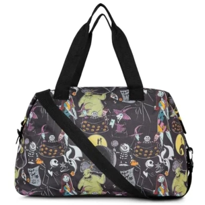 Image of Disney Tote Duffel Bag Mickey Mouse Friends All Over Print Weekender Travel, Black, One Size,