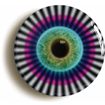 Image of Ozorath PSYCHEDELIC EYEBALL SIXTIES HIPPIE LSD BADGE (Size is 1inch/25mm diameter)
