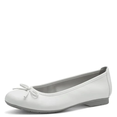 Image of Jana Women&#039;s 8 22163 41 Ballet Flat, White, 4 UK