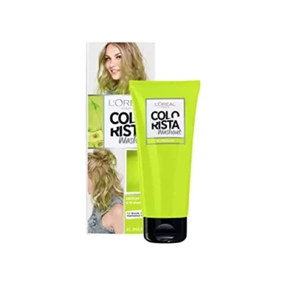 Image of L&#039;Oreal Paris Colorista Wash Out Lime Green Neon Semi Permanent Hair Dye 80ml