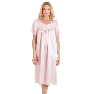 Image of Undercover Womens Satin/Lace Short Sleeve Nightdress N56 Pink WMS 10 12