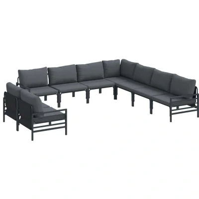 Image of Vidaxl Garden Sofa Set 9 pcs Anthracite Steel