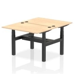 Image of Air B2B 1200x800mm Height Adjustable 2P Bench Desk CP Maple/Black