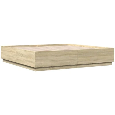 Image of vidaXL Bed Frame without Mattress Sonoma Oak 200x200 cm