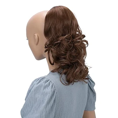 Image of CAISHA 12&quot; Hair Piece Braid Ponytail Extension Voluminous Wavy Brown PH8