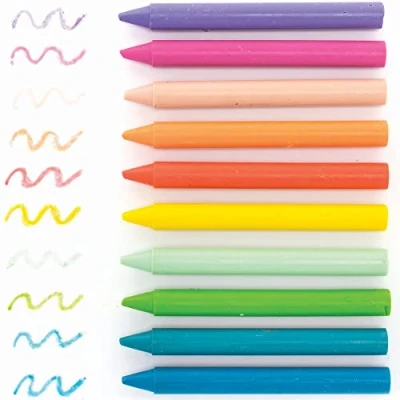 Image of Baker Ross Pastel Chunky Wax Crayons Per 3 boxes, Art Supplies for Kids (FC331) Easy Grip Colouring Perfect Toddlers Hands, Ideal