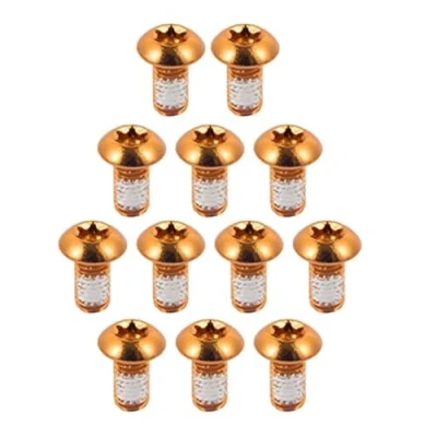 Image of Chooee Bike Disc Brake Rotor Bolts M5x10mm,12pcs Bicycle Rotors Screw for MTB/Mountain Orange