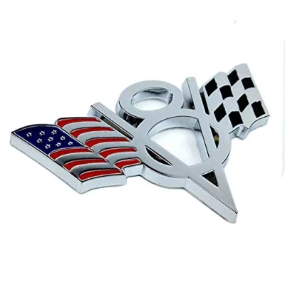 Image of HIGGER 1Pcs 3D Metal V8 US Flag Moto Car Sticker Logo Emblem Badge Styling for