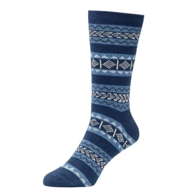 Image of True Face Mens Thermal Socks Extra Thick Warm Sherpa Fleece Griper Sock 4.7 Tog Holds Heats Grips Brushed Winter Navy N 491D UK 6 11