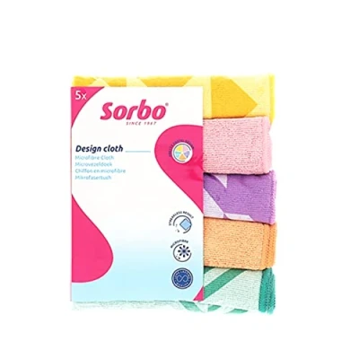 Image of Sorbo Pack of 5 Extra Large Microfibre Cleaning Cloths, Multipurpose Towels, Streak free, Super Absorbent and Washable Cloth Duster Suitable for Car Cleaning, House, Kitchen, Windows