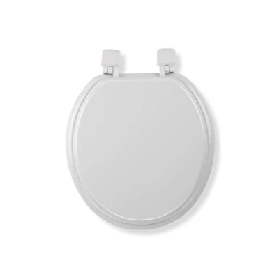 Image of Croydex WL601922H Sit Tight Buttermere Toilet Seat, Wood, White, 43.5 x 37.2 6 cm
