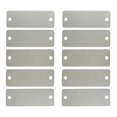 Image of StayMax Stainless Steel Blank Tags, 25 Pieces Hole Punch, 304 (not magnetic), 5cm*1.8cm, 1mm Thickness, DIY Craft Projects