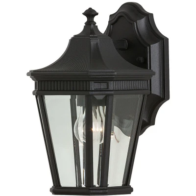 Image of Cotswold Lane 1 Light Outdoor Small Wall Lantern Black IP44, E27