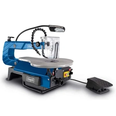 Image of Scheppach Scroll Saw, 120W, 16&#039;&#039; (40cm) with Foot Pedal for Precision Cuts, Intricate Contours, Detailed Finishing Work on Wood, Plastic, Metal, Plexiglass, and Plaster
