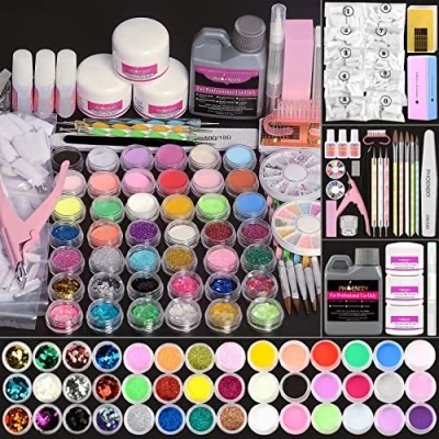 Image of Phoenixy Acrylic Nail Kit, Full Set for Beginners Professional 42 in 1 Powder with Art DIY Manicure Tool Starter Gifts Kit Sets Women