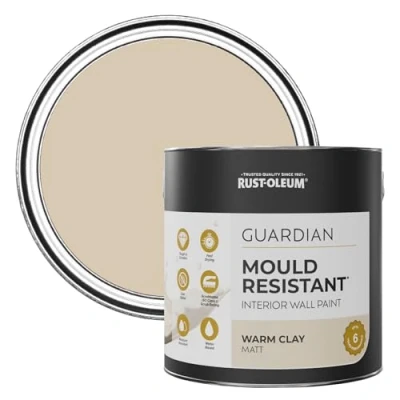 Image of Rust Oleum Beige Guardian Mould Resistant Wall Paint Warm Clay 2.5L