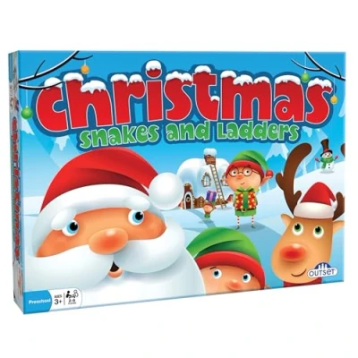 Image of Christmas Snakes and Ladders No Reading Required, Preschool &amp; Kids Board Game, Builds Children&#039;s Social Developmental Skillls, Ages 3+, 2 6 Players