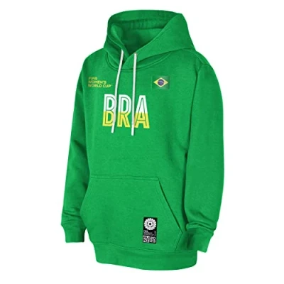 Image of FIFA Official 2023 Women&#039;s Football World Cup Adult Team Hoodie, Brazil, Green, X Large