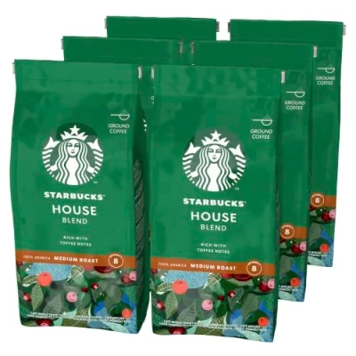 Image of STARBUCKS House Blend, Medium Roast, Ground Coffee 200g (Pack of 6)